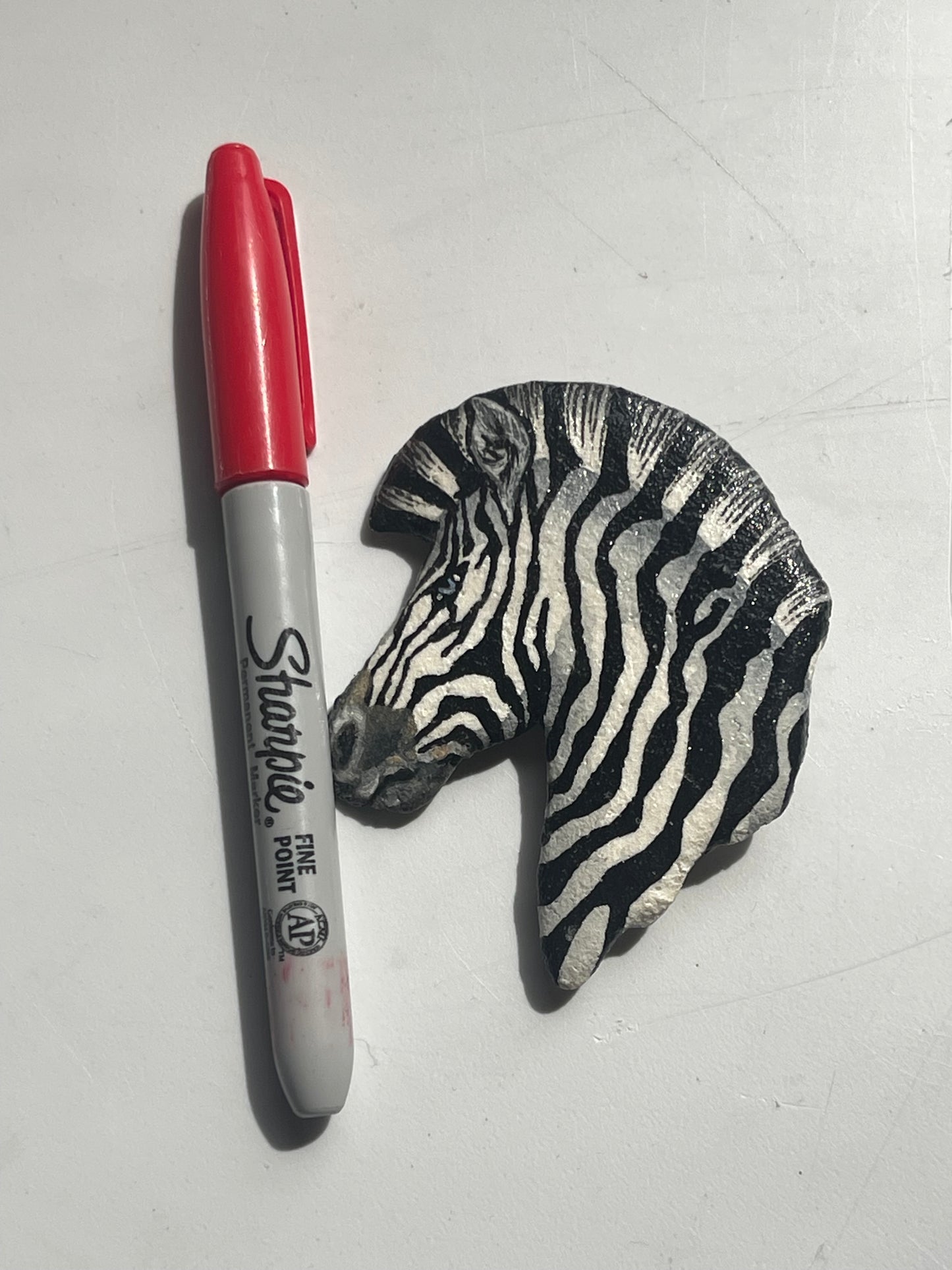 Vintage 1988 signed Ilsa Fretina zebra pin hand painted ceramic brooch lots more
