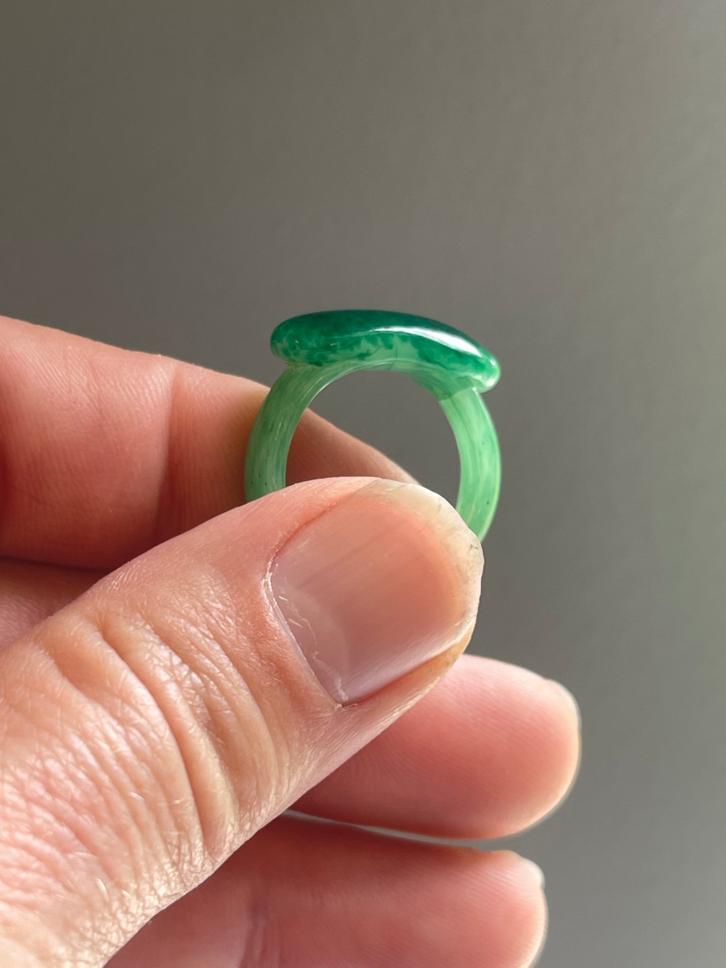 Antique Chinese Green Jade Ring Size 8 mens rings unisex large sized rings lots