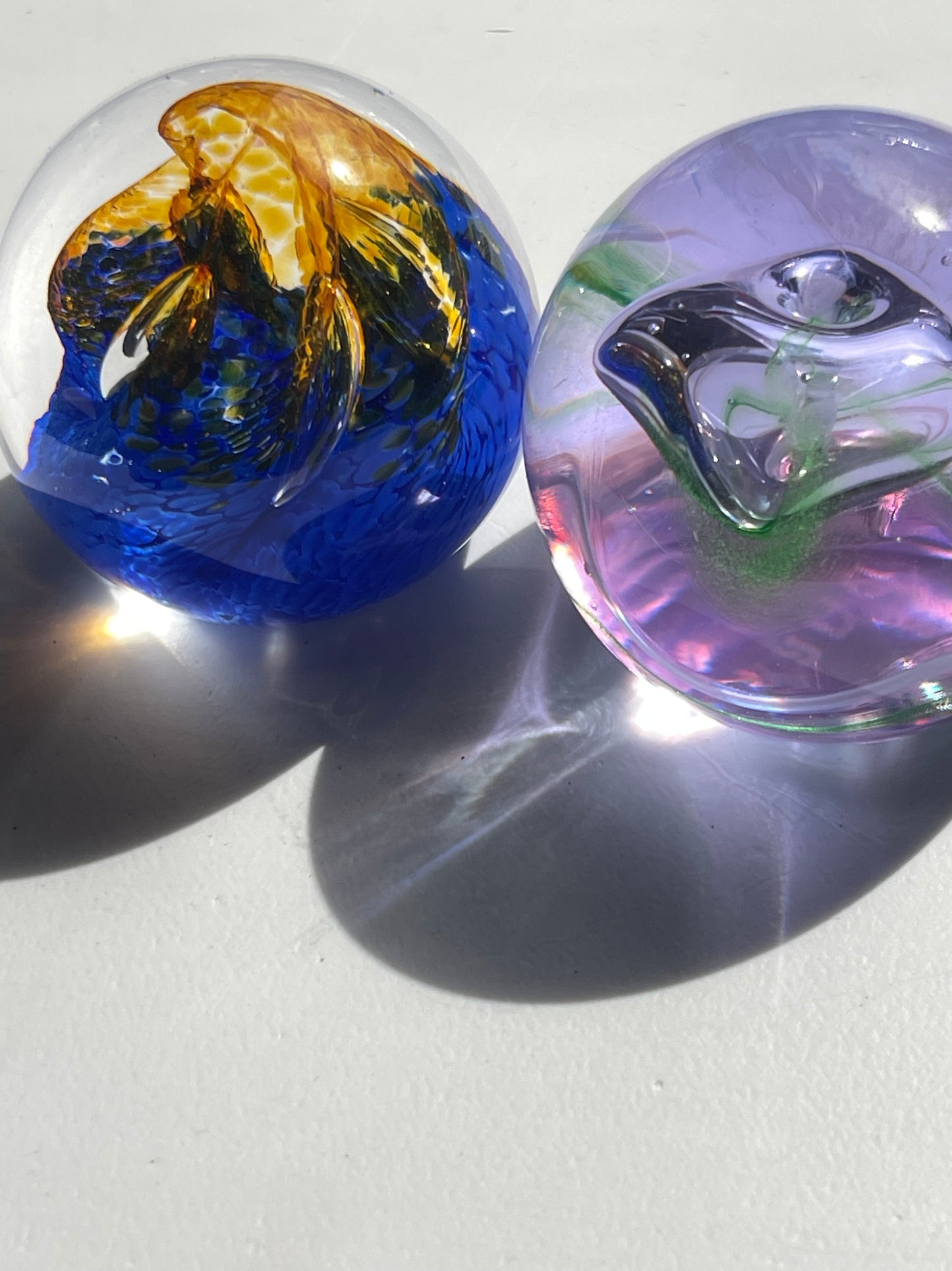 1980s 1990 Caithness Glass Scotland Crystal Set of 2 Designer Paperweights Lots more collectible glass