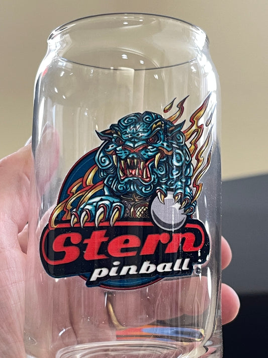 Stern Pinball Machines Logo 2 Beer Glasses set Godzilla John Wick Metallica Jaws