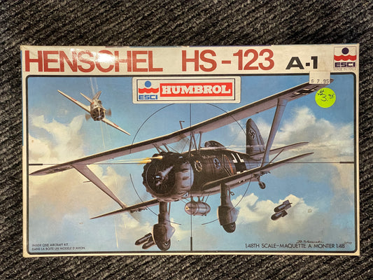 FRENCH VERSION ESCI Henschel HS-123 A-1 airplane model kit 1/48 scale #SC-4001