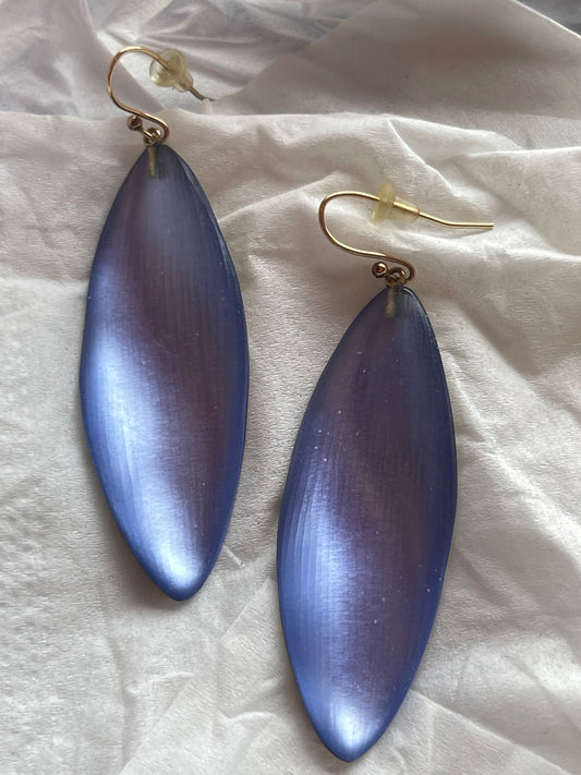 2011 Alexis Bittar large blue-violet lucite earrings set 14kt gold brooches lots