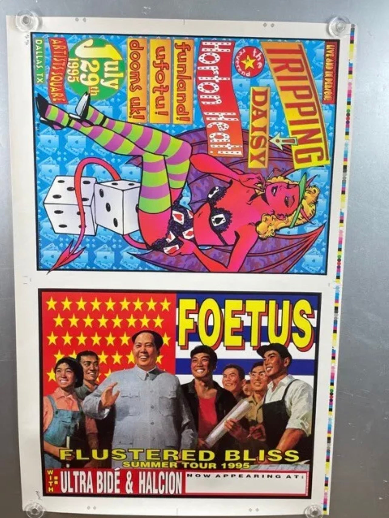 RARE SINGLE SHEET 1995 FRANK Kozik TEST PRINT with signature Signed poster Reverend Horton Heat Foetus Jim Thirlwell art prints color test posters collection