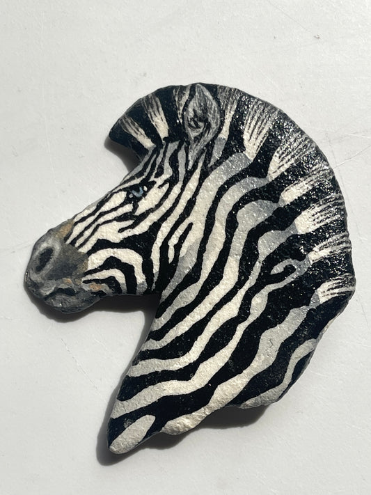Vintage 1988 signed Ilsa Fretina zebra pin hand painted ceramic brooch lots more