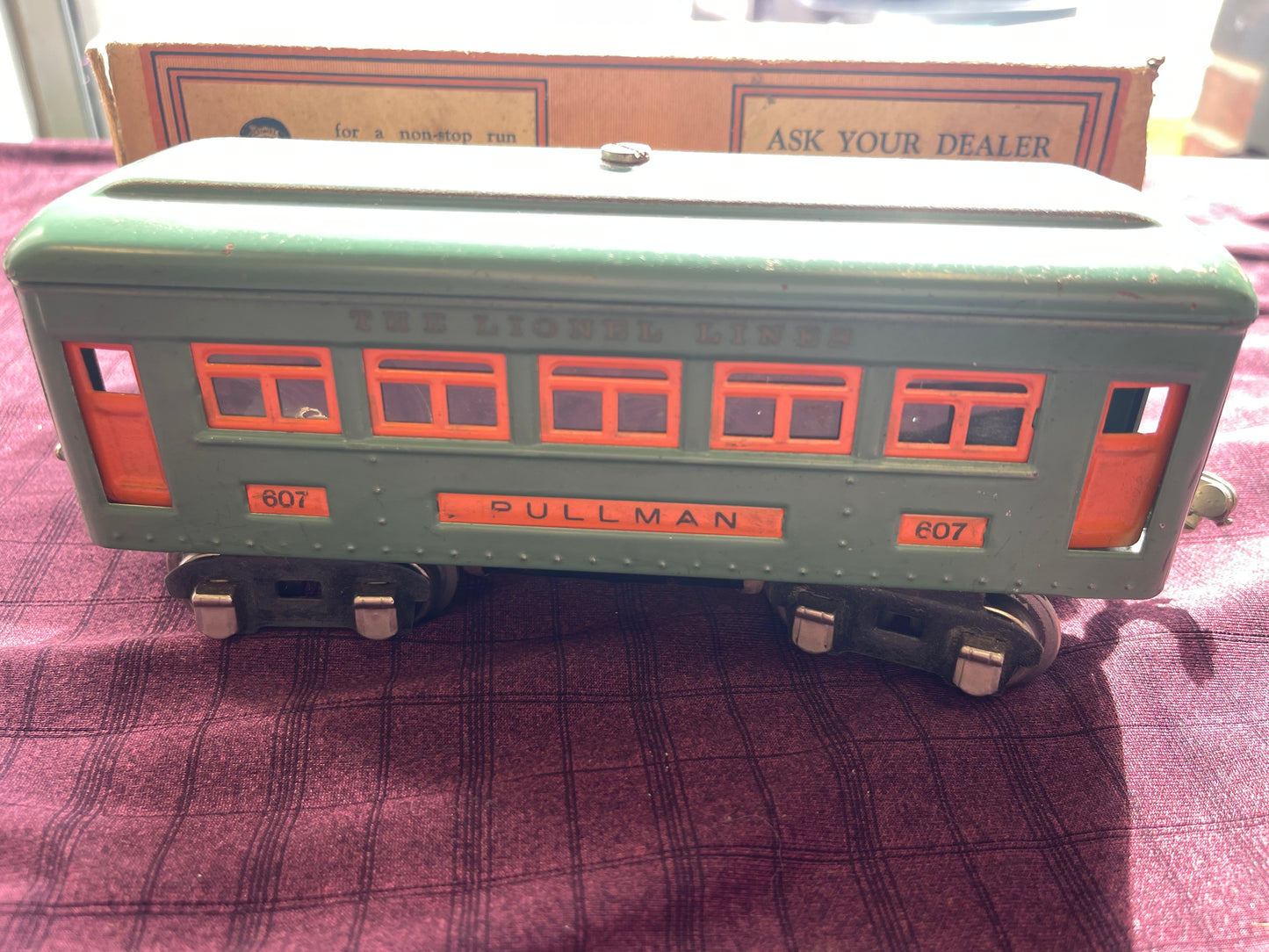 NIB 1920s 1930s Lionel No 607 Pullman "Blue" original box Vintage Lionel Trains