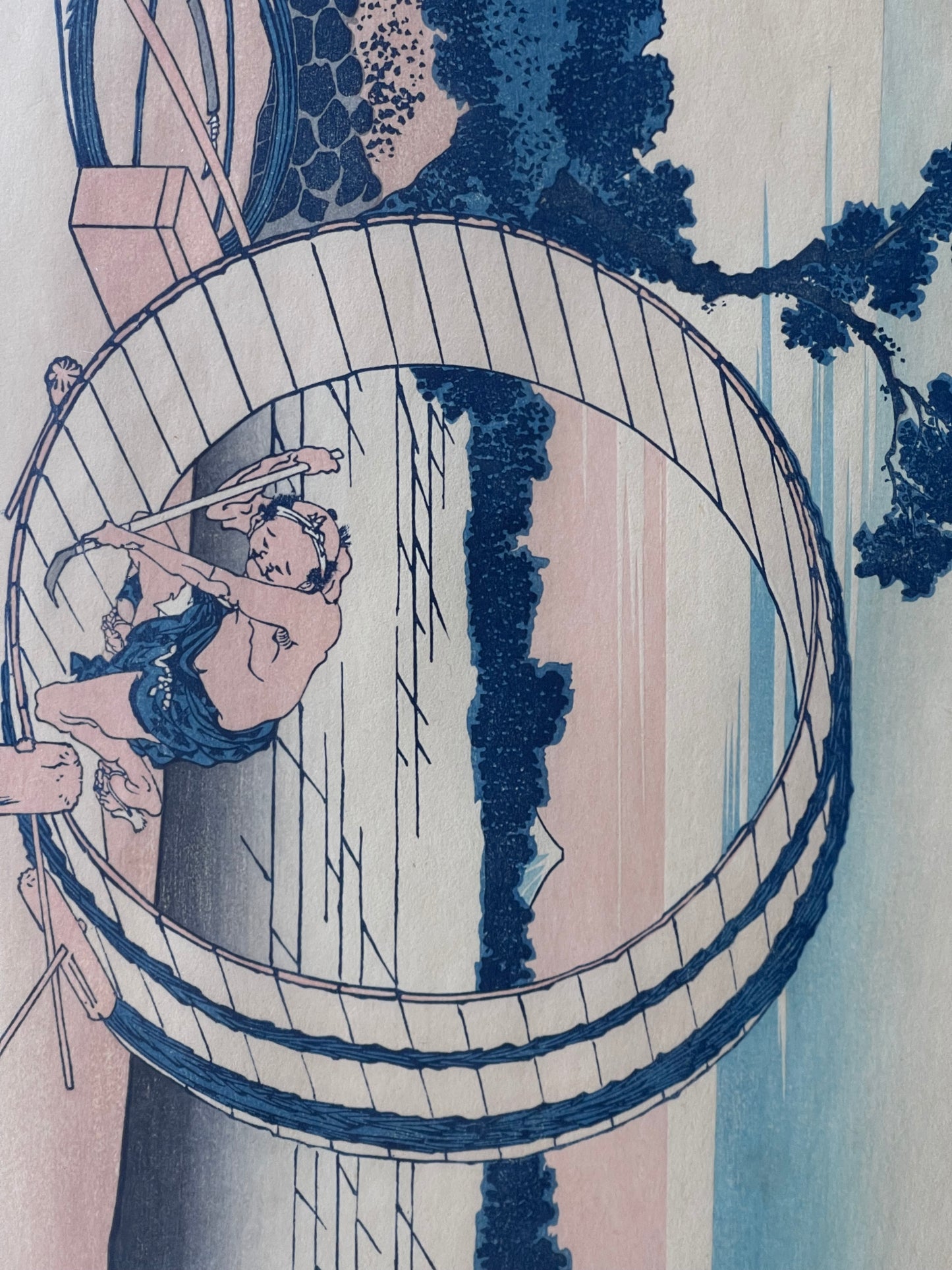 Famous Japanese artist Hokusai woodblock print of Fujimigahara in Owari Province from the art series “36 Views of Mount Fuji”