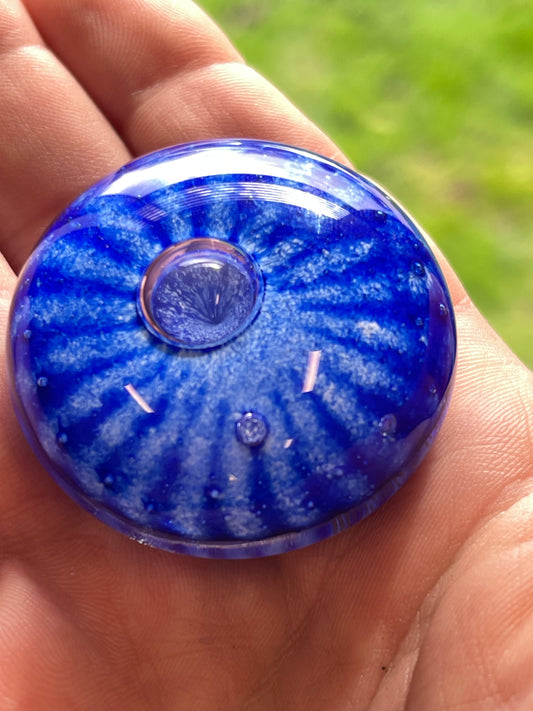 2" blue sea urchin art glass Dockyard Glassworks Bermuda lots signed paperweight