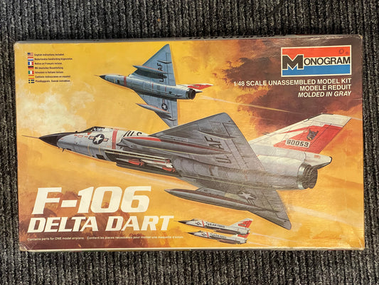 F-106 Delta Dart 1:48 Monogram #5809 jet airplane model kit lots planes cars etc