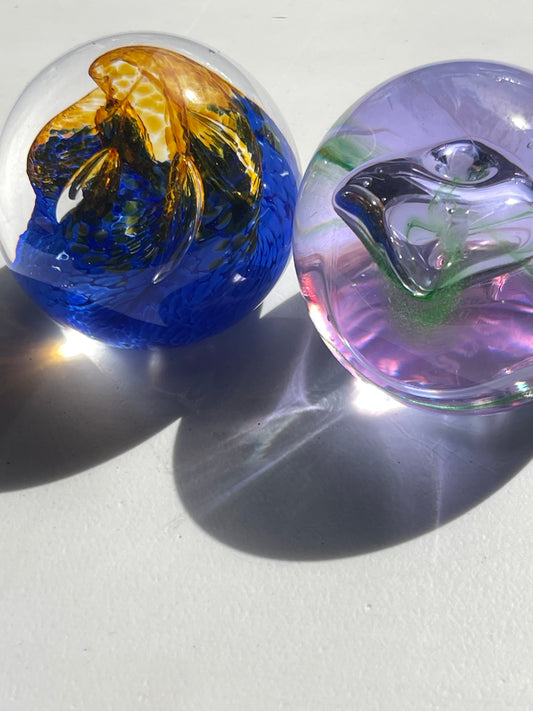1980s 1990 Caithness Glass Scotland Crystal Set of 2 Designer Paperweights Lots more collectible glass